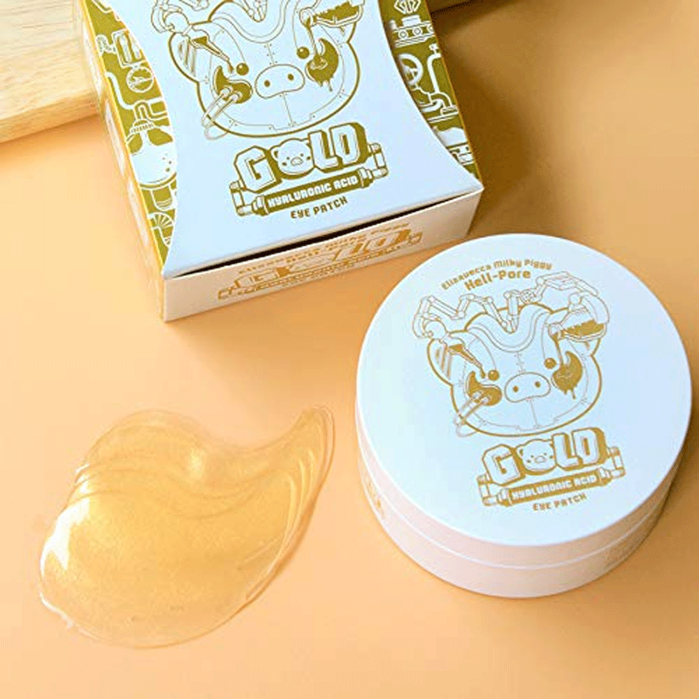 Elizavecca Milky Piggy Hell-Pore Gold Hyaluronic Acid Eye Patch - Paakių Pagalvėlės