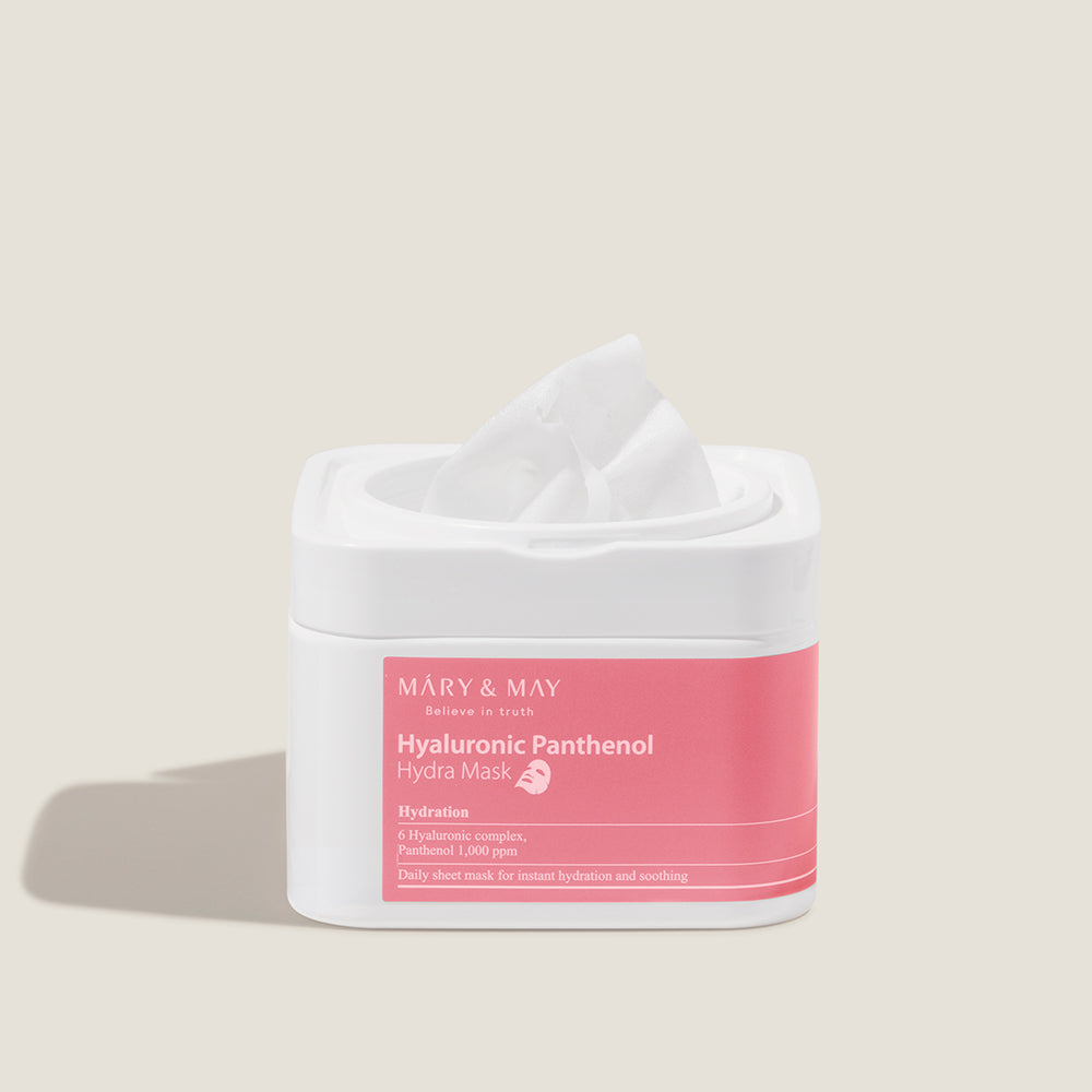 Mary&amp;May Hyaluronic Panthenol Hydra Mask - Drėkinamųjų Veido Kaukių Rinkinys | 30vnt