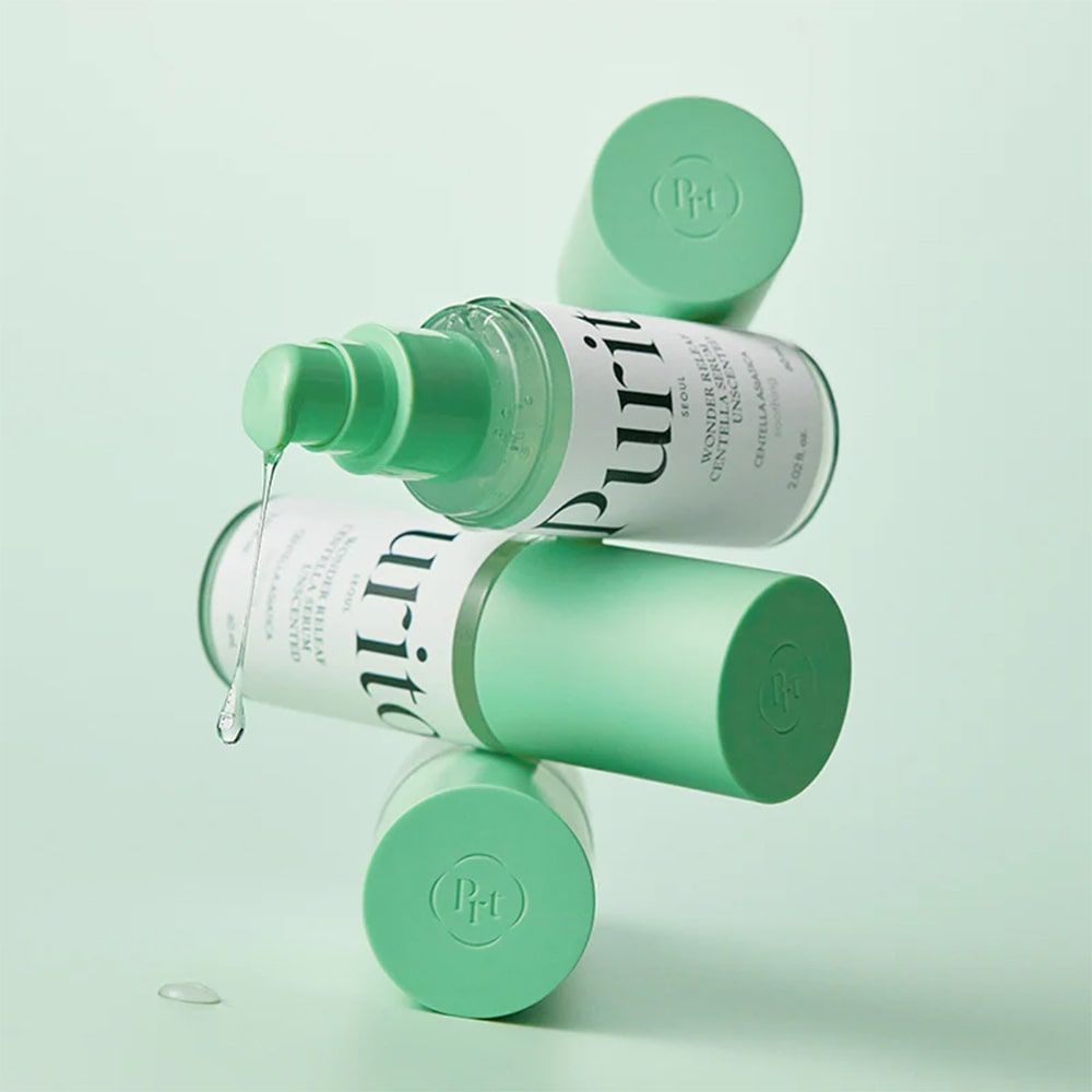 PURITO SEOUL Wonder Releaf Centella Serum Unscented veido serumas su centele | Korėjietiška Kosmetika