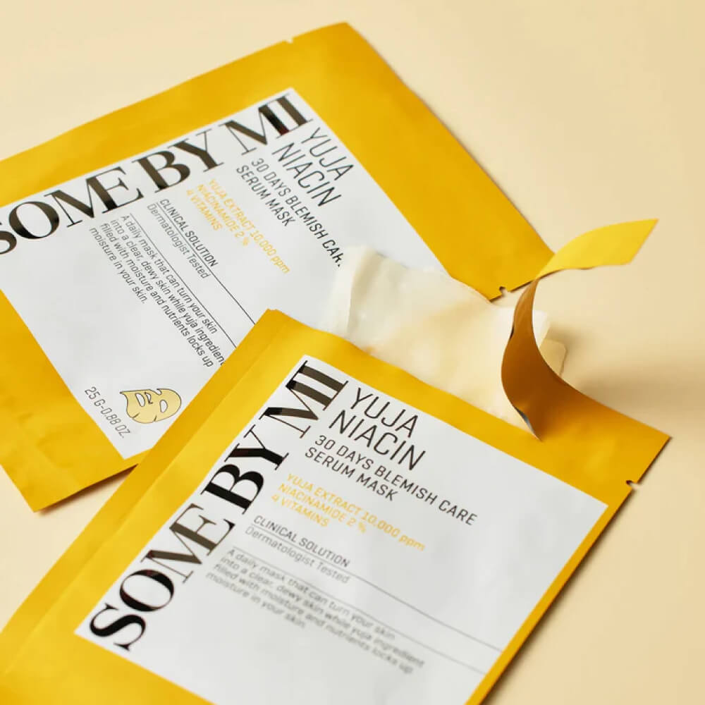 Some By Mi Yuja Niacin Blemish Care Serum Mask - Šviesinamoji Lakštinė Kaukė